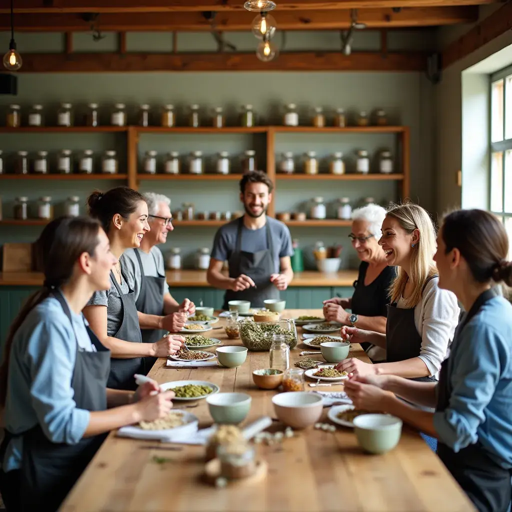 Groupe de plantes médicinales utilisées dans le thé pour un équilibre glycémique.