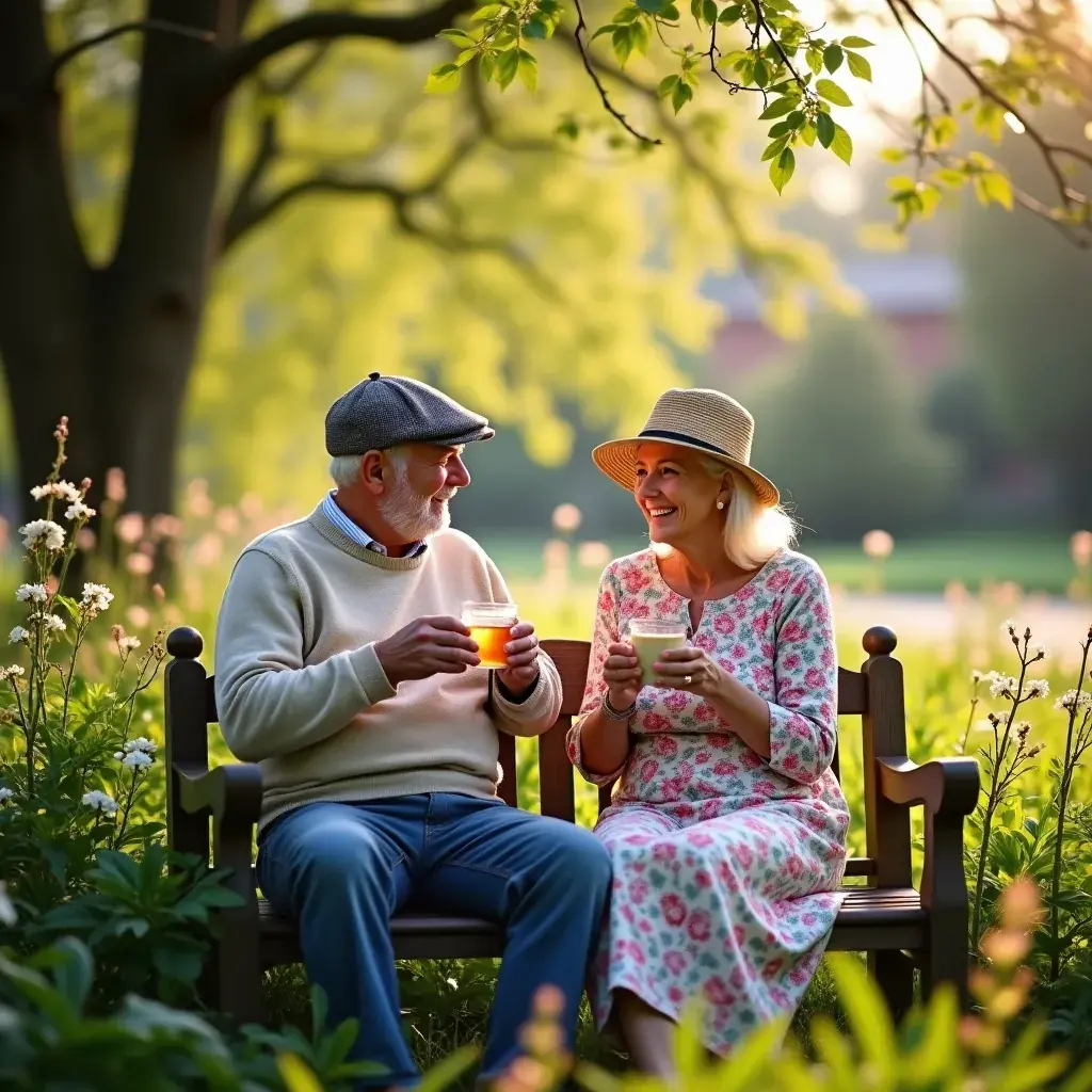 Table en bois avec une théière et des tasses, évoquant un moment de détente.