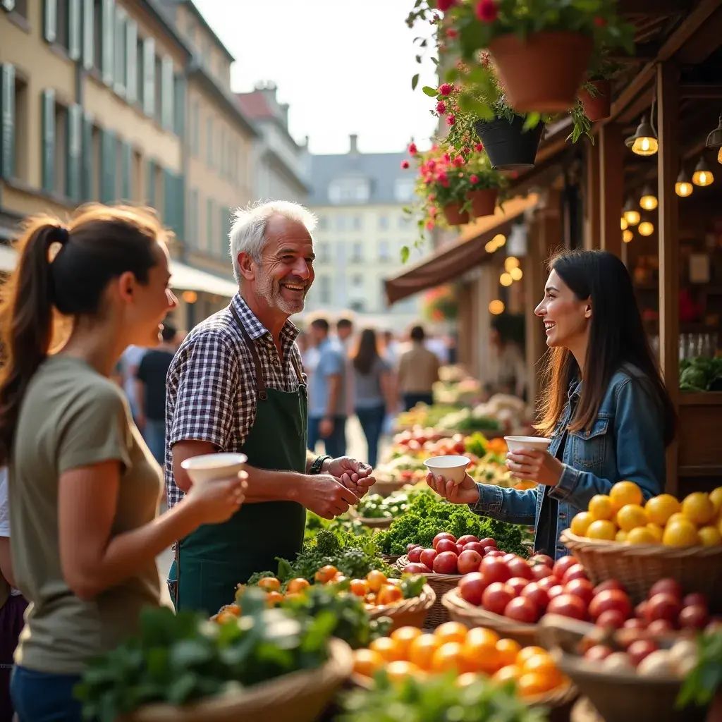 Infusion d'herbes servie avec une petite assiette de biscuits sans sucre.